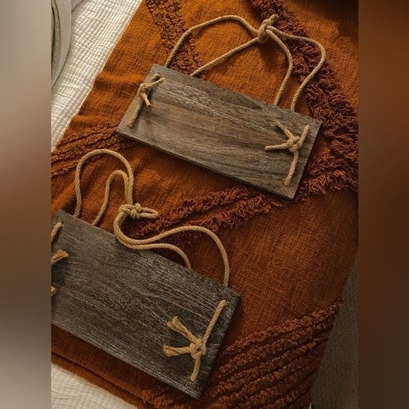 Boho Rustic Wall Hanging Wood Floating Shelves, Set of 2 - Picture 10 of 15